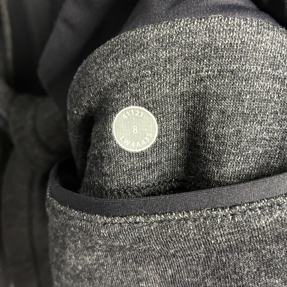 Lululemon Clutch Coat Sz 8 Womens Heather Black Wool Blend Belted‎ Long Cardigan - Picture 3 of 10